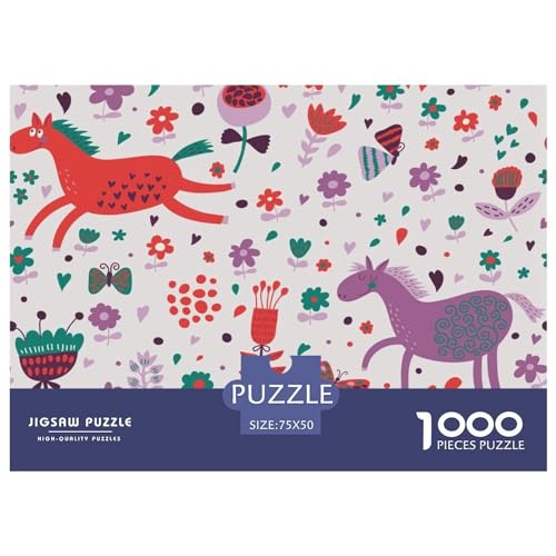Puzzles 1000 Teile, Kindertiere, quadratische Puzzles für Erwachsene und Kinder, Holzpuzzles, herausfordernde Spielpuzzles, 1000 Teile (75 x 50 cm) von ZEBWAY
