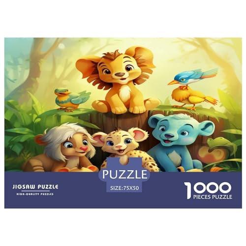 Puzzles 1000 Teile für Erwachsene, Kinderanimationspuzzle für Erwachsene, Holzbrettpuzzles, Familiendekoration, 1000 Teile (75 x 50 cm) von ZEBWAY