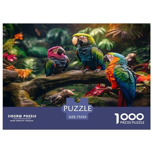 Puzzles 1000 Teile für Erwachsene Tiere Regenwald Puzzle für Erwachsene Holzbrettpuzzles Familiendekoration 1000 Teile (75x50cm) von ZEBWAY