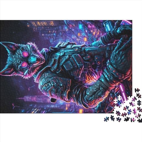 Puzzles 1000 Teile für Erwachsene Wolf Mensch Puzzle Holzbrettpuzzles Familiendekoration 1000 Teile (75x50cm) von ZEBWAY