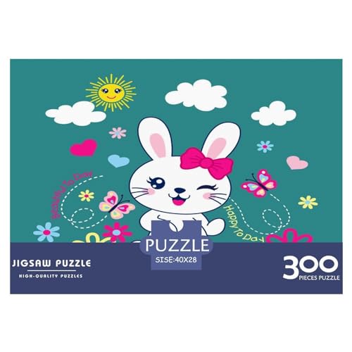 Puzzles 300 Teile für Erwachsene, Kinder, Kaninchen-Puzzle für Erwachsene, Holzbrett-Puzzles, Familiendekoration, 300 Teile (40 x 28 cm) von ZEBWAY