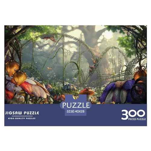 Puzzles 300 Teile für Erwachsene, Wunderland-Wald-Puzzle, Holzbrett-Puzzles, Familiendekoration, 300 Teile (40 x 28 cm) von ZEBWAY