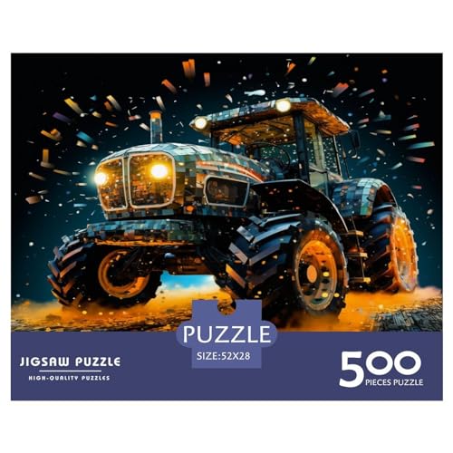 Puzzles 500 Teile, Farbtraktor, quadratische Puzzles für Erwachsene und Kinder, Holzpuzzles, herausfordernde Spielpuzzles, 500 Teile (52 x 38 cm) von ZEBWAY