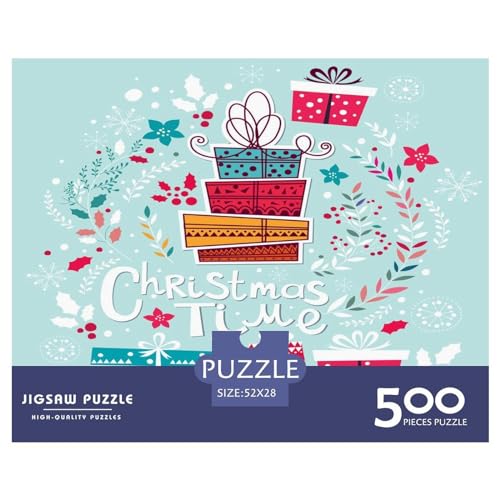Puzzles 500 Teile, quadratische Weihnachtspuzzles für Erwachsene und Kinder, Holzpuzzles, herausfordernde Spielpuzzles, 500 Teile (52 x 38 cm) von ZEBWAY