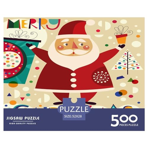 Puzzles 500 Teile, quadratische Weihnachtspuzzles für Erwachsene und Kinder, Holzpuzzles, herausfordernde Spielpuzzles, 500 Teile (52 x 38 cm) von ZEBWAY