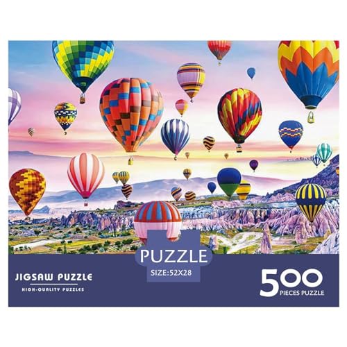 Puzzles 500 Teile für Erwachsene, Heißluftballon-Puzzles für Erwachsene, 500 Teile (52 x 38 cm) von ZEBWAY
