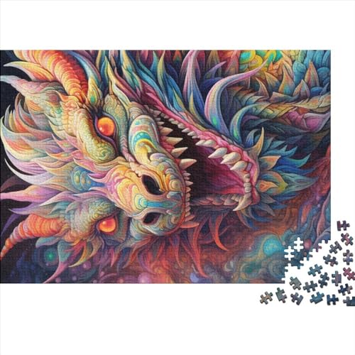 Puzzles für Erwachsene, 1000 Teile, Drachengeschenk, Holzbrettpuzzles für Erwachsene, lustig, 1000 Teile (75 x 50 cm) von ZEBWAY