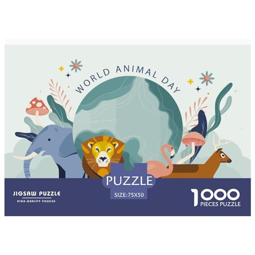 Puzzles für Erwachsene, 1000 Teile, Kinder, Tiere, Puzzles für Erwachsene, herausforderndes Spiel, Denksportaufgaben, 1000 Teile (75 x 50 cm) von ZEBWAY