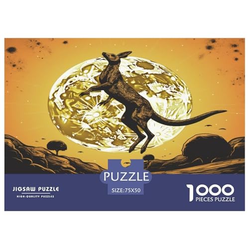 Puzzles für Erwachsene, 1000 Teile, Mond-Känguru-Puzzles für Erwachsene, herausforderndes Spiel, Denksportaufgaben, 1000 Teile (75 x 50 cm) von ZEBWAY