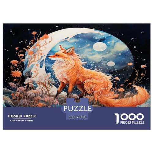 Puzzles für Erwachsene, 1000 Teile, Mondfuchs-Puzzles für Erwachsene, herausforderndes Spiel, Denksportaufgaben, 1000 Teile (75 x 50 cm) von ZEBWAY