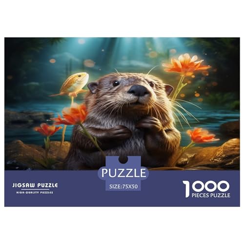 Puzzles für Erwachsene, 1000 Teile, Otter-Puzzles für Erwachsene, herausforderndes Spiel, Denksportaufgaben, 1000 Teile (75 x 50 cm) von ZEBWAY