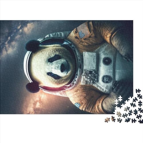 Puzzles für Erwachsene, 1000 Teile, Panda-Astronauten-Geschenk, Holzbrettpuzzles für Erwachsene, lustig, 1000 Teile (75 x 50 cm) von ZEBWAY