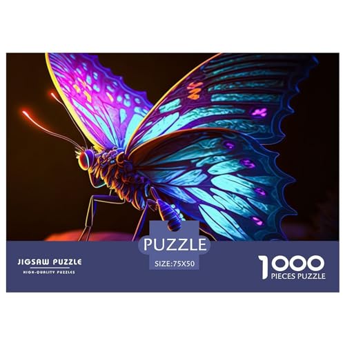 Puzzles für Erwachsene, 1000 Teile, Schmetterling, Geschenk, Holzbrettpuzzles für Erwachsene, lustig, 1000 Teile (75 x 50 cm) von ZEBWAY
