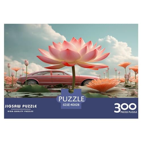 Puzzles für Erwachsene, 300 Teile, Lotusblume, rosa Puzzles für Erwachsene, herausforderndes Spiel, Denksportaufgaben, 300 Teile (40 x 28 cm) von ZEBWAY