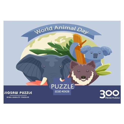 Puzzles für Erwachsene, 300-teiliges Puzzle für Erwachsene, Cartoon-Kindermuster, kreative rechteckige Puzzles, Holzpuzzle, Puzzle 300 Teile (40 x 28 cm) von ZEBWAY