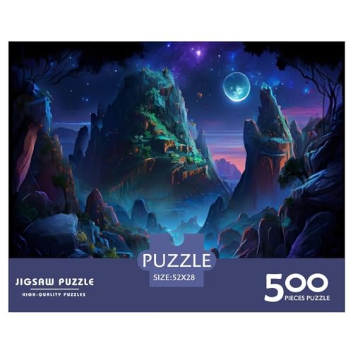 Puzzles für Erwachsene, 500 Teile, Alien Planet, Geschenk, Holzbrettpuzzles für Erwachsene, lustig, 500 Teile (52 x 38 cm) von ZEBWAY