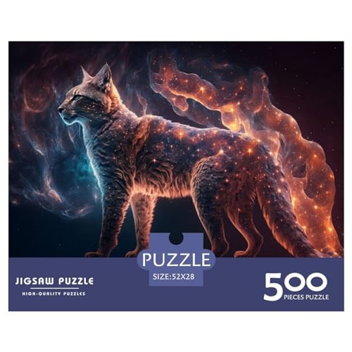 Puzzles für Erwachsene, 500 Teile, Tier-Luchs-Geschenk, Holzbrett-Puzzles für Erwachsene, lustig, 500 Teile (52 x 38 cm) von ZEBWAY