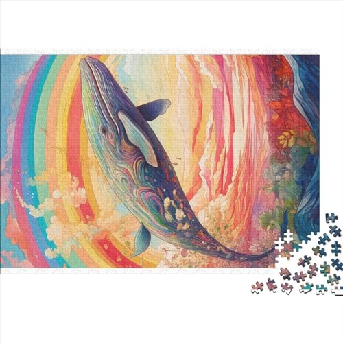 Regenbogenwal-Puzzle, 1000 Teile, für Erwachsene, Puzzle, Lernspiele, 1000 Teile (75 x 50 cm) von ZEBWAY