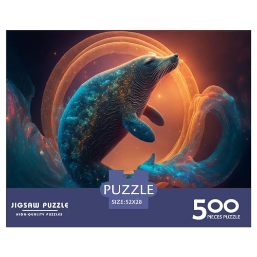 Seal Gifts 500-teiliges Puzzle für Erwachsene – Holzpuzzles – Entspannungspuzzlespiele – Denksport-Puzzle 500 Teile (52 x 38 cm) von ZEBWAY