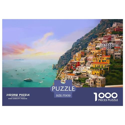 Seaside Scenery Gifts 1000-teiliges Puzzle für Erwachsene – Holzpuzzles – Entspannungspuzzlespiele – Denksport-Puzzle 1000 Teile (75 x 50 cm) von ZEBWAY