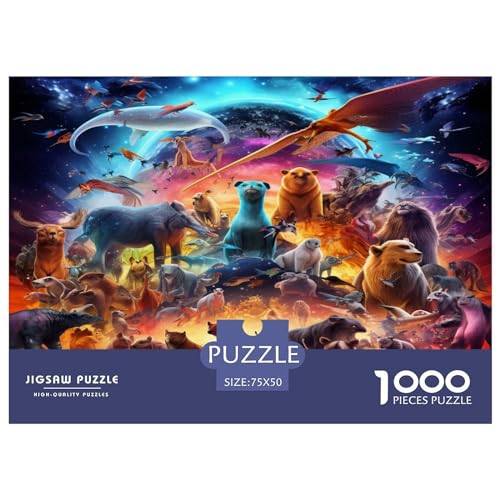 Tierposter-Puzzle, 1000 Teile, für Erwachsene, Puzzle für Erwachsene, 1000 Teile, Puzzle, Lernspiele, 1000 Teile (75 x 50 cm) von ZEBWAY