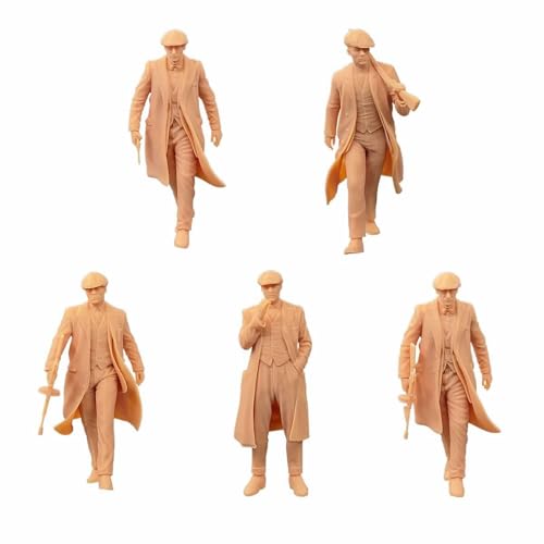 ZEDACAKAI (5 Stück 1/24 Figur Gangstermann mit Pistolenmodell, Miniatur-Szene GK muss selbst gefärbt werden von ZEDACAKAI