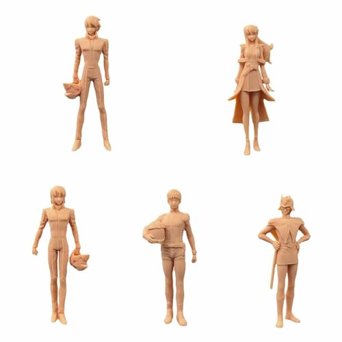 ZEDACAKAI (5 Stück 1/35 Figur Anime Männer und Frauen Mobile Anzüge Modellkostüme Miniaturszene GK muss selbst gefärbt werden von ZEDACAKAI