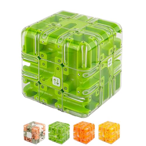 Large 3D Puzzle Maze Cube - Engaging Brain Teaser Toy, 3D Magic Cube Maze Ball Puzzle (1Pc Green) von ZEID