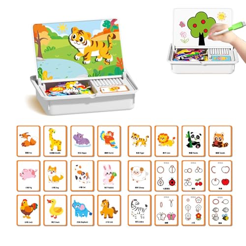 Magnetic Puzzles Face Dress up Travel Game Double Side Preschool Educational Learning Toy (Zoo) von ZEID