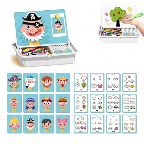 ZEID Magnetic Puzzles Face Dress up Travel Game Double Side Preschool Educational Learning Toy (Clothes) von ZEID