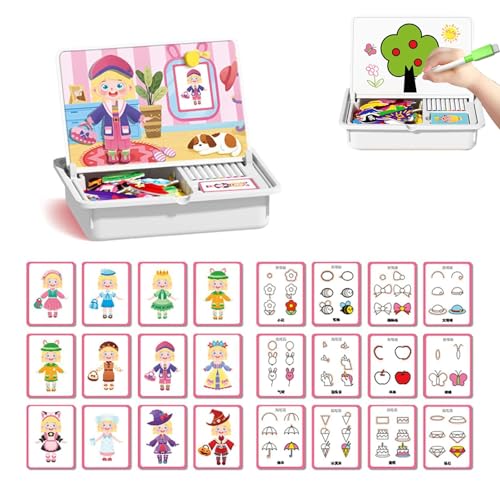 ZEID Magnetic Puzzles Face Dress up Travel Game Double Side Preschool Educational Learning Toy (Princess Dressup) von ZEID