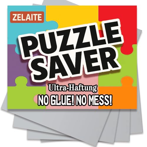 Ultra-Haftung Puzzle Klebefolie, puzzle Saver Folie Selbstklebend, 16 Super Puzzle Kleber Transparent zum Erhalt von 2 x 1000 Teile Puzzles und zum Schutz der Puzzles in nur wenigen Minuten (16) von ZELAITE