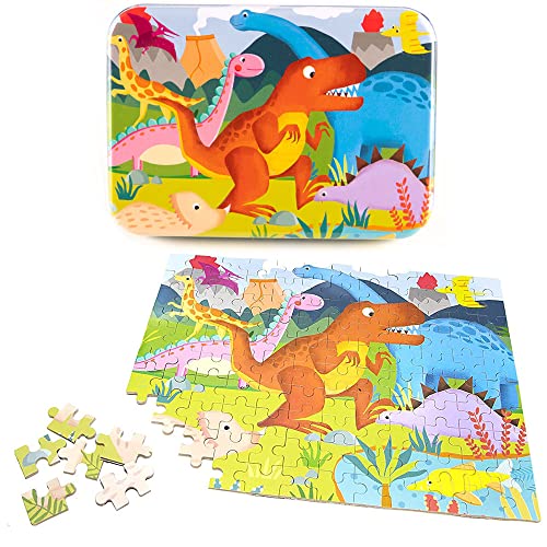 ZELAITE Kinderpuzzle, Dinosaurier Puzzle für Kinder, Montessori Spielzeug Puzzle, Geeignet für Jungen und Mädchen holzpuzzle ab 3 4 5 Jahren (A) von ZELAITE