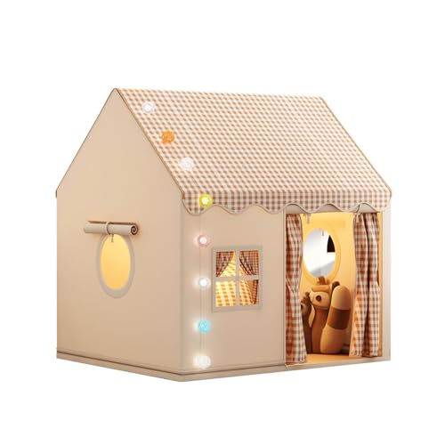 Kinderspielzelt Großes Fassungsvermögen Kinder Indoor Spielhaus Kinderzelt mit Fenster Licht für Geburtstagsfeiern Kuschelecke Kinderzimmer Dekoration von ZEMBSOYA