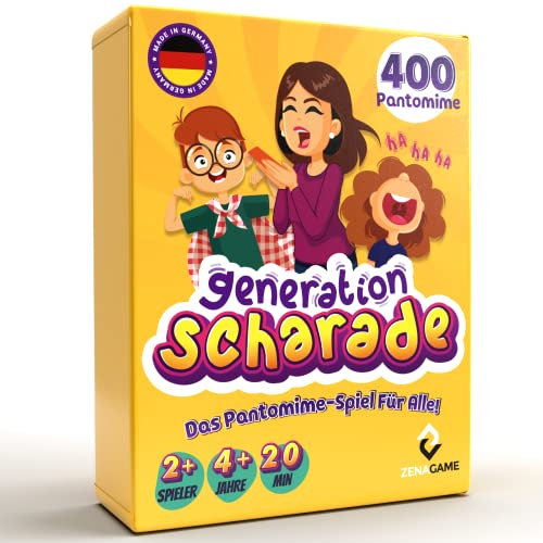 Generation Scharade - Zenagame - Familien Spiele - Scharade Spiel Kinder - Kartenspiele für Familie, Junior, Erwachsene - Gesellschaftsspiel - Kartenspiel ab 4 Jahren von ZENAGAME