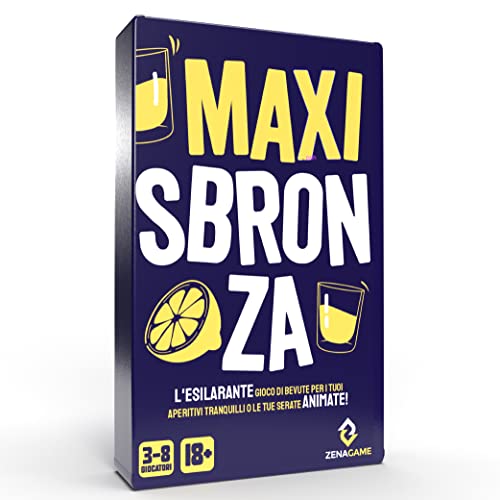 ZENAGAME Maxi Sbronza, Il Gioco Alcolico Con Carte per Bere Italiano - Giochi Alcolici, Drinking Game - Giochi da Tavolo Alcolici - Giochi per Adulti, Giochi Alcolici per Feste von ZENAGAME