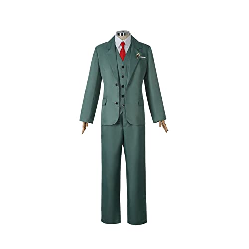 ZENAHA Loid Forger Cosplay Kostüm -Hemdjacke Weste Hose Biege Handschuhe Volles Set Für Halloween,M-Green von ZENAHA