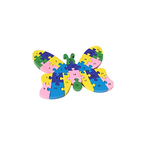 ZENZERO® - 3D-Holzpuzzle - Geeignet für Kinder + 3 Jahre - Puzzle bestehend aus bunten Teilen - Montessori-Spiel- und Lernmethode - Lieferumfang: (Schmetterling) von ZENZERO