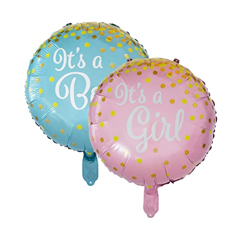 ZENZERO® - BALLONS SET IT'S BOY OR GIRL - Gender Reveal Party - Baby Shower Dekoration - 1 Packung mit 6 Stück (inkl. einem Ballon aus Mylar) - Doppelpack von ZENZERO