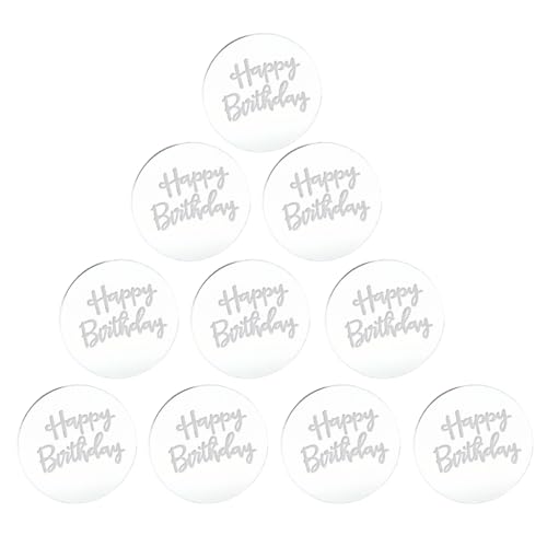 10 Stück Acryl-Kuchenaufsätze, rund, für Geburtstag, Party, Kuchendekoration, Cupcake-Dessert-Zubehör 10 Stück Acryl-Kuchenaufsätze, rund, für Geburtstag, Party, Kuchendekoration, Cupcake-Dessert-Zubehör von ZEPFJHE