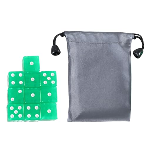 ZEPFJHE 10pieces Dices Set 19 Mm Festes Spiel Zinten Mit Weißen Punkten 6 Seiten Acryl Zizene Durchscheinende Quadratische Ecke ZiESS von ZEPFJHE