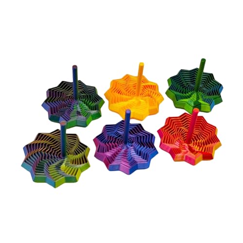 6 Pieces Rotierendes Rotierendes Gyroskop Dreidimensionaler Druck Fingerspinner Achtsamkeit Distraktionskonzentration Tool Textur Ablenkungsinstrument Für Erwachsene von ZEPFJHE