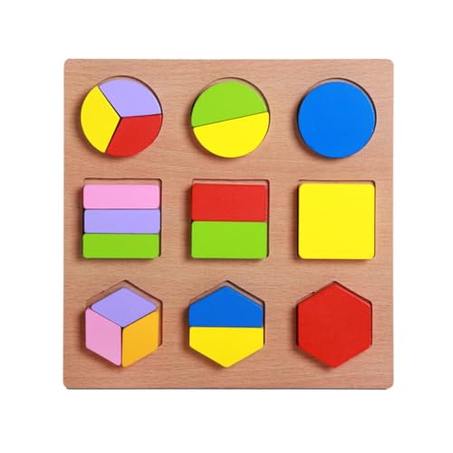 Holz Lernpuzzle Spielzeug Geometrie Form Matching Block Pädagogisches Spielzeug für Kinder Hand-Augen-Koordinationsspielzeug von ZEPFJHE
