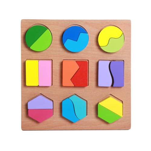 Holz Lernpuzzle Spielzeug Geometrie Form Matching Block Pädagogisches Spielzeug für Kinder Hand-Augen-Koordinationsspielzeug von ZEPFJHE