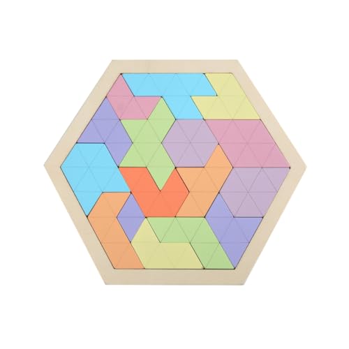 Holz-Sechskant-Puzzle, Tangram-Teaser-Block, Spielzeug, Geometrie, Logikspiel, STEM-Lernen, für Kinder, Erwachsene, alle Altersgruppen Holz-Sechskant-Puzzle, Tangram-Teaser-Block, Spielzeug, Geometrie, Logikspiel, STEM-Lernen, für Kinder, Erwachsene, alle Altersgruppen von ZEPFJHE