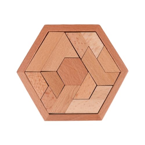 Holz-Sechskant-Puzzle, Tangram-Teaser-Block, Spielzeug, Geometrie, Logikspiel, STEM-Lernen, für Kinder, Erwachsene, alle Altersgruppen Holz-Sechskant-Puzzle, Tangram-Teaser-Block, Spielzeug, Geometrie, Logikspiel, STEM-Lernen, für Kinder, Erwachsene, alle Altersgruppen von ZEPFJHE