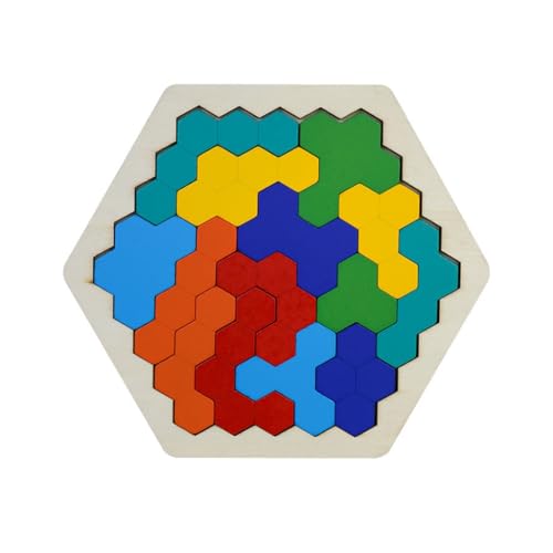 Holz-Sechskant-Puzzle, Tangram-Teaser-Block, Spielzeug, Geometrie, Logikspiel, STEM-Lernen, für Kinder, Erwachsene, alle Altersgruppen Holz-Sechskant-Puzzle, Tangram-Teaser-Block, Spielzeug, Geometrie, Logikspiel, STEM-Lernen, für Kinder, Erwachsene, alle Altersgruppen von ZEPFJHE