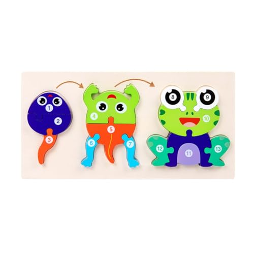 Holztier-Puzzle, Cartoon-3D-Puzzle für Kinder, pädagogisches Tierleben, Wachstum, Brettspiel, Lernspielzeug für Kleinkinder Holztier-Puzzle, Cartoon-3D-Puzzle für Kinder, pädagogisches Tierleben, Wachstum, Brettspiel, Lernspielzeug für Kleinkinder von ZEPFJHE