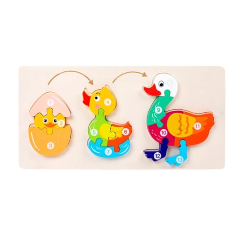 Holztier-Puzzle, Cartoon-3D-Puzzle für Kinder, pädagogisches Tierleben, Wachstum, Brettspiel, Lernspielzeug für Kleinkinder Holztier-Puzzle, Cartoon-3D-Puzzle für Kinder, pädagogisches Tierleben, Wachstum, Brettspiel, Lernspielzeug für Kleinkinder von ZEPFJHE
