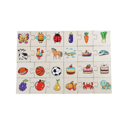 Kleinkind Karten-Matching-Spiel Kognitiver Truck Obst Tier Set Puzzle Baby Kinder Kognitive Früherziehungspuzzle von ZEPFJHE